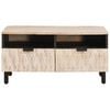 vidaXL Coffee Table with Drawer White 80 x 54 x 40 cm Solid Mango Wood