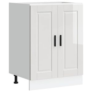 vidaXL Kitchen Base Cabinet "Porto" High Gloss White Engineered Wood