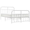 vidaXL Metal Bed Frame without Mattress with Footboard White 120x190cm