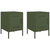vidaXL Bedside Cabinets 2 pcs Olive Green 36x39x50.5 cm Steel