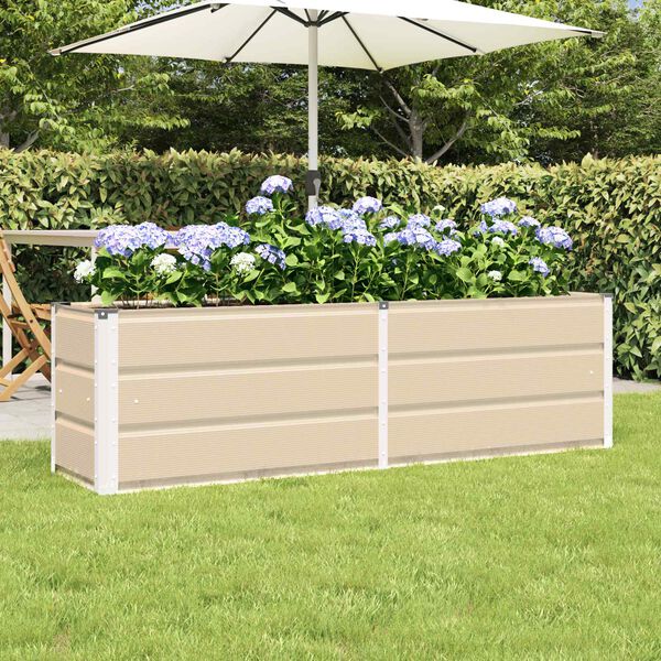vidaXL Planter Ivory 160 x 40 x 45 cm Steel