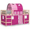 vidaXL Kids' Loft Bed with Tunnel without Mattress Pink 90x200cm