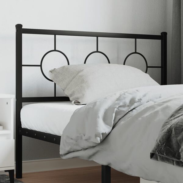 vidaXL Metal Replace Headboard Black 107 cm