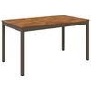 vidaXL Garden Dinner Table Natural and Coffee 141 x 80.5 x 75 cm