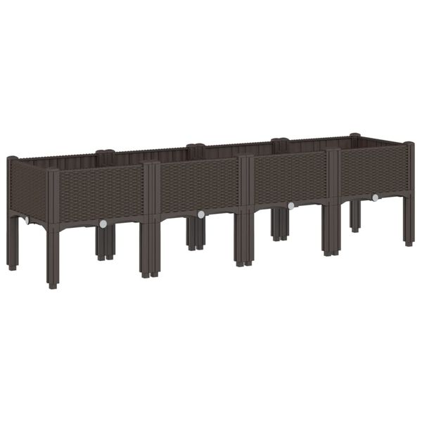 vidaXL Garden Planter with Legs Brown 160x40x42 cm PP