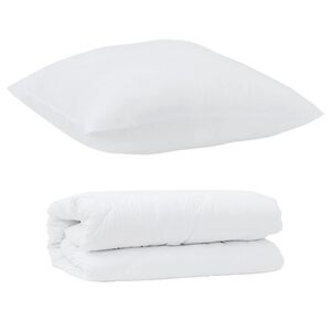 vidaXL Duvet Set with Pillow 2 pcs White Microfibre