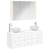 vidaXL Bathroom Furniture Set 4 pcs White Engineered Wood and Glass
