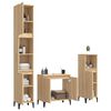 vidaXL 3 Piece Bathroom Furniture Set Sonoma Oak Engineered Wood