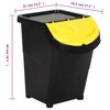 vidaXL Stackable Waste Bins with Lids 3 pcs Black PP 120 L