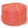 vidaXL Twisted Rope Polypropylene 6 mm 200 m Orange