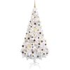 vidaXL Artificial Pre-lit Christmas Tree with Ball Set White 180 cm PVC