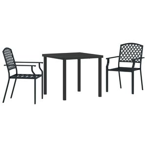 vidaXL Garden Dining Set 3 pcs Anthracite Steel