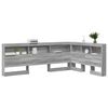 vidaXL Storage Headboard with Shelf Grey Sonoma 120 cm Engineered Wood