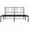 vidaXL Metal Bed Frame without Mattress with Headboard Black 120x200cm