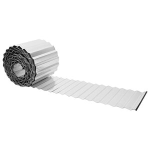 vidaxl Lawn Edging 5 m x 10 cm Galvanised Steel Silver