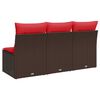 vidaXL Garden Sofa with Cushion Brown 165 x 62 x 69 cm Poly rattan