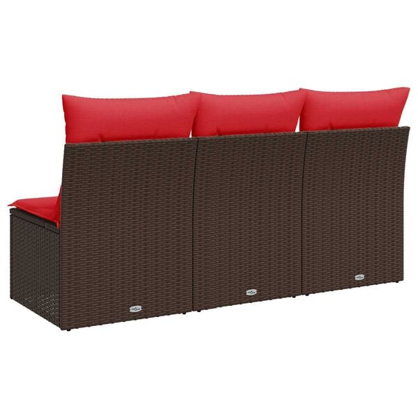 vidaXL Garden Sofa with Cushion Brown 165 x 62 x 69 cm Poly rattan