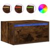 vidaXL Wall-mounted Bedside Cabinets with LED Lights 2 pcs Smoked Oak