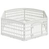 vidaXL 6 Panel Dog Playpen 177.5 x 154.5 x 58 cm Plastic White