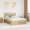 vidaXL Bed Frame with Headboard Sonoma 160 x 200 cm Solid Pine Wood