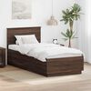 vidaXL Bed Frame with Headboard Brown Oak 100 x 200 cm Engineered Wood