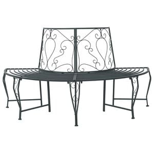 vidaXL Tree Bench 4-Seater 160 x 80 x 89 cm Steel Silver Grey
