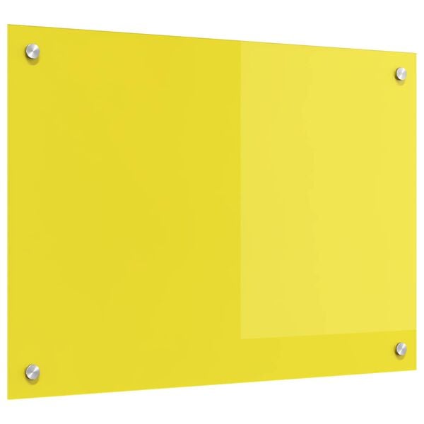 vidaXL Kitchen Backsplash Yellow 70 x 50 x 0.6 cm Tempered Glass