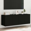 vidaXL TV Wall Cabinets with LED Lights 2 pcs Black 60x35x41 cm