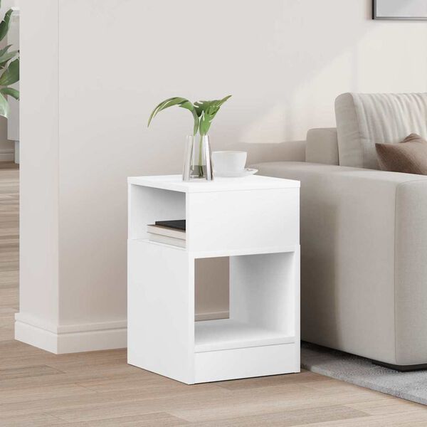 vidaXL End Table White 30.5 x 30 x 45 cm Engineered Wood