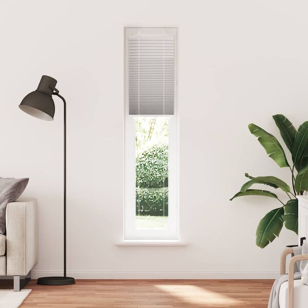 vidaXL Pleated Blind Light Grey 40x200 cm Fabric Width 39.4 cm Polyester