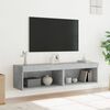 vidaXL TV Cabinets with LED Lights 2 pcs Concrete Grey 60x30x30 cm