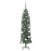 vidaXL Artificial Slim Christmas Tree Green and White 150 cm