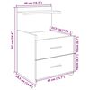 vidaXL Bedside Cabinet with 2 Drawers Old Wood 40x36.5x62 cm