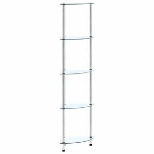 vidaXL 5-Tier Shelf Transparent 30x30x130 cm Tempered Glass