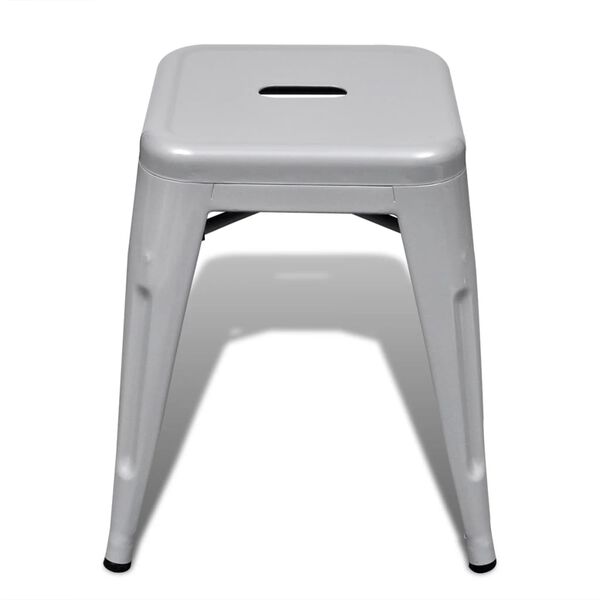 vidaXL Stacking Stools 2 pcs Grey Metal