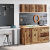 vidaXL Garage Cabinets 2 pcs Old Wood Engineered Wood