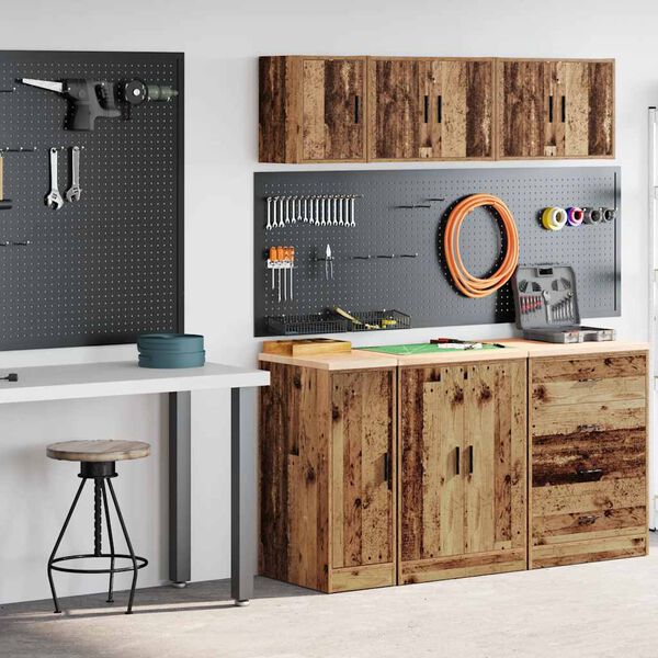 vidaXL Garage Cabinets 2 pcs Old Wood Engineered Wood