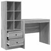 vidaXL Desk with Drawer 2 pcs Grey Sonoma