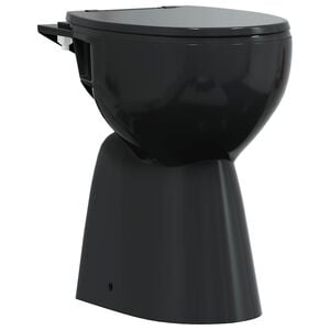 vidaXL Rimless Toilet 7 cm Extra Height Soft Close Ceramic Black