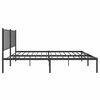 vidaXL Metal Bed Frame without Mattress with Headboard Black 135x190cm