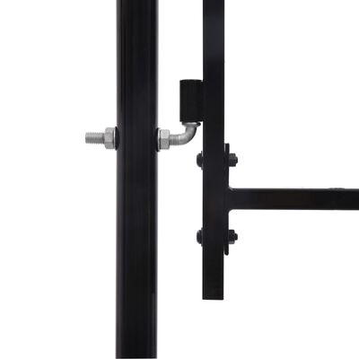 vidaXL Fence Gate Single Door with Spike Top Steel 1x1.2 m Black