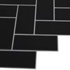 vidaXL Herringbone Tile 10 pcs Black 30 x 30 cm Polyurethane and PET