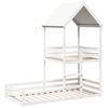 vidaXL Bunk Bed with Roof White 90x200 cm Solid Wood Pine
