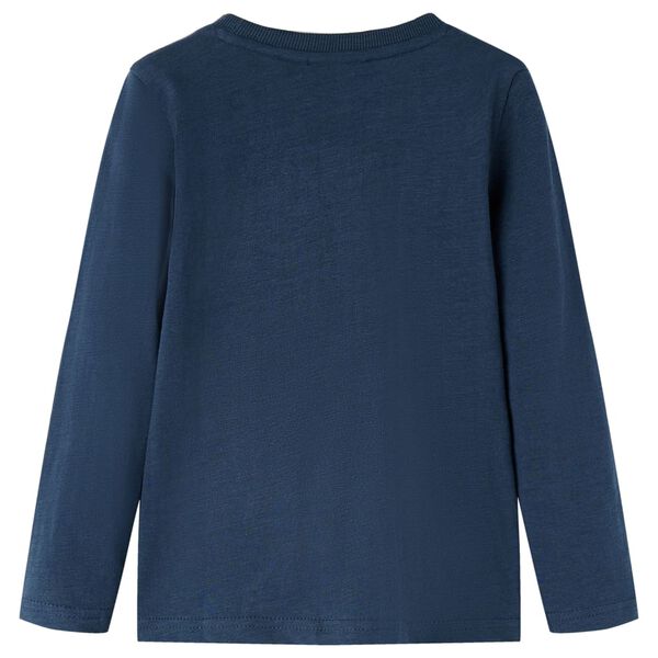 Kids' T-shirt with Long Sleeves Navy Melange 116