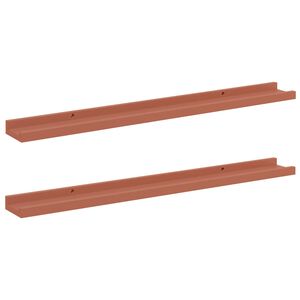 vidaXL Wall Shelf 2 pcs Red 80 x 9 x 3 cm Engineered Wood