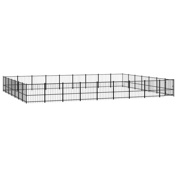 vidaXL Outdoor Dog Kennel Steel 59.28 m&sup2;