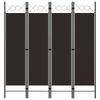 vidaXL 4-Panel Room Divider Brown 160x180 cm