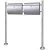 vidaXL Double Mailbox on Stand Stainless Steel