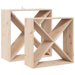 vidaXL Wine Rack 2 pcs Natural 62 x 25 x 62 cm Solid Pine Wood