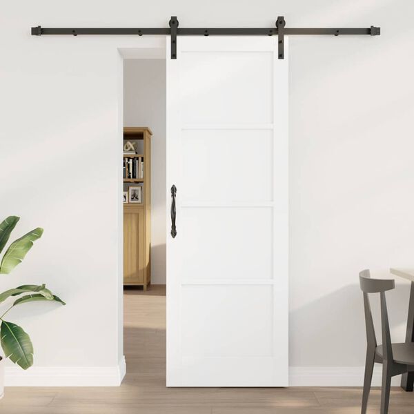 vidaXL Sliding Door White 73.5 x 211 cm Solid Pine Wood